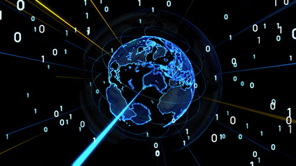 Poster - Digital transformation concept. System engineering. Global communication network.