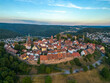 Aerial view on the city Dilsberg in Germany.