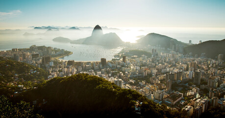 Wall Mural - Sugarloaf mountain and skyline panorama of Rio de Janeiro, Brazil