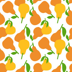 Wall Mural - Abstract pear seamless pattern. Vector illustration. Simple background