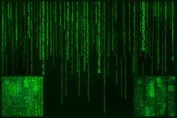 Leinwandbilder - Digital data coding. Encoded cyberspace matrix style background