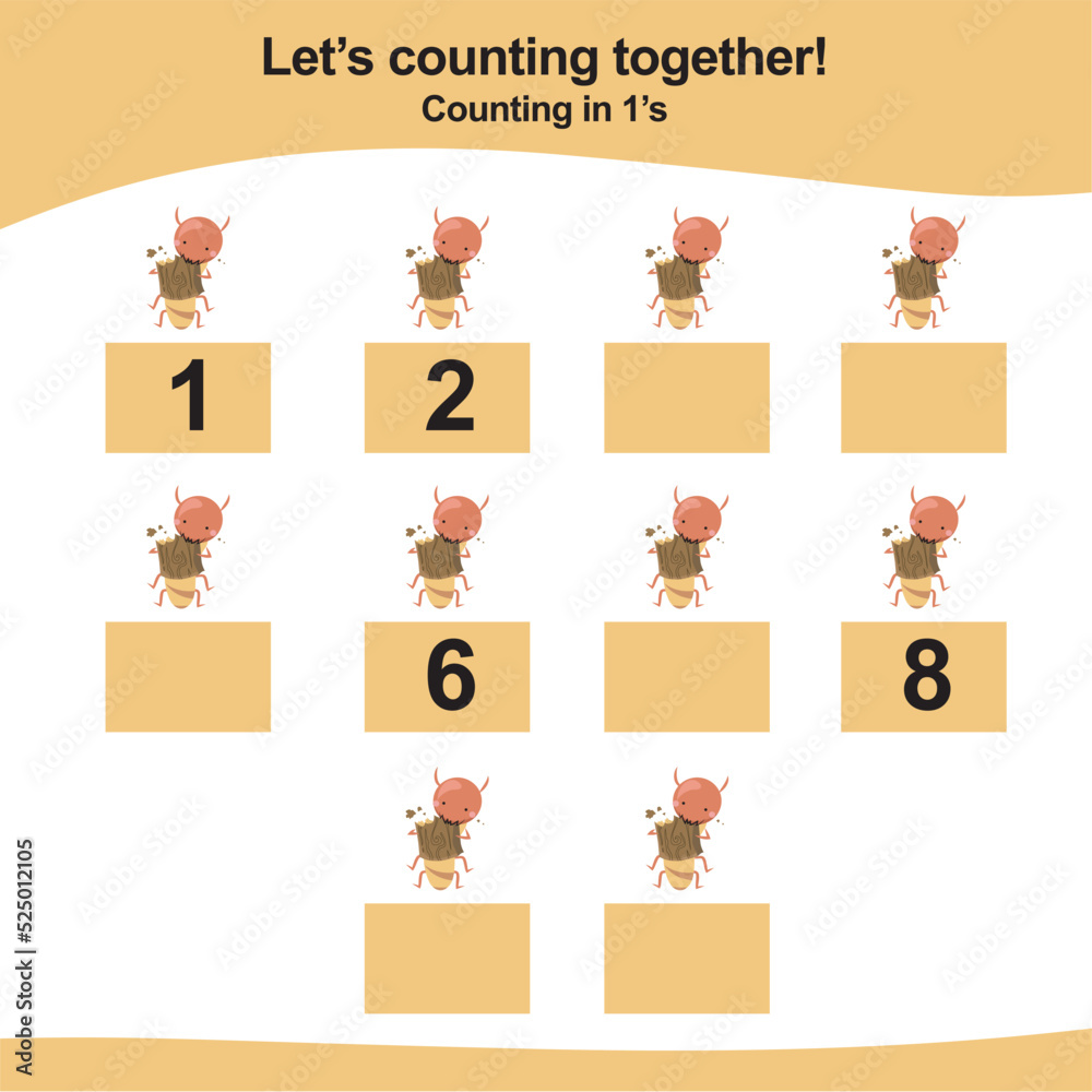 Counting game for children. Count multiples of one. Educational ...