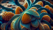 Colorful Abstract Fibonacci Fractalized Background Inspired By Biological Microstructures. HD Wallpaper 3D Render