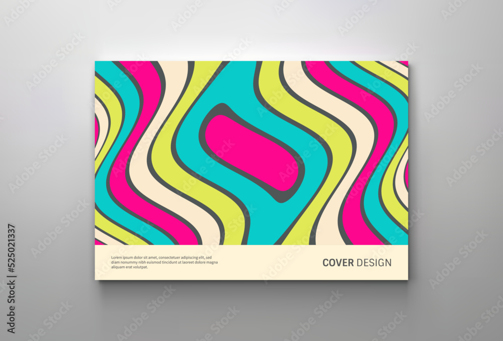 Cover design template. Pattern with optical illusion. Abstract striped ...