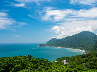 East coast of Taiwan with amazing ocean and mountain views in Hualien, Taiwan.