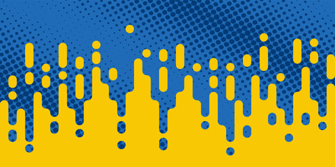 Poster - abstract background with halftone dots in color of ukraine flag. modern design. vector illustration