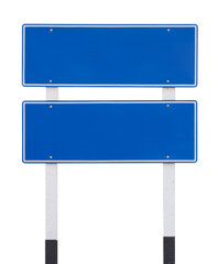 two blue empty traffic sign