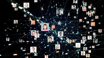 Poster - Social networking service concept. Global communication network. Diversity. Inclusion.