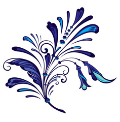 Wall Mural - vector vintage style hand drawn floral element