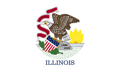 Illinois state flag. Vector illustration.