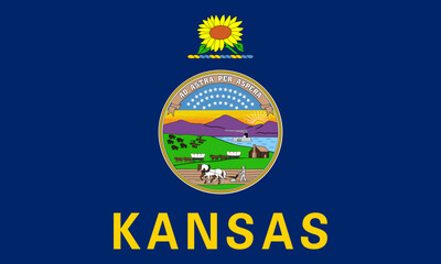 Kansas state flag. Vector illustration.