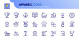 Fototapeta Do przedpokoju - Simple set of outline icons about awards and acknowledgements