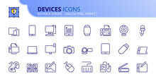 Simple Set Of Outline Icons About Devices