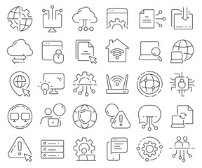 Wall Mural - Internet technology line icons collection. Thin outline icons pack. Vector illustration eps10