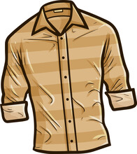 Classic Light Brown Long Sleeve Shirt Cartoon Vector