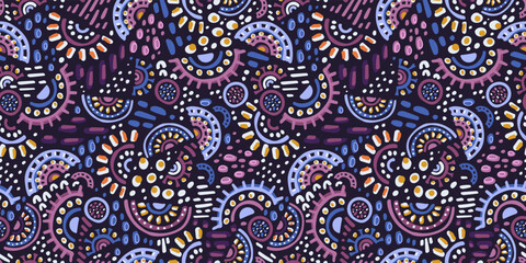 Hand drawn abstract seamless pattern, ethnic background, simple style - great for textiles, banners, wallpapers, wrapping - vector design