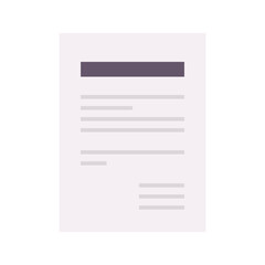 Fototapete - Document and paper flat vector illustration.
