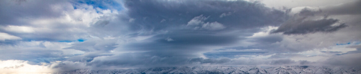 Wall Mural - Dark sky with storm clouds