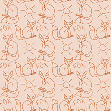 Simple Contour Fox Pattern Outline Drawing For Kids