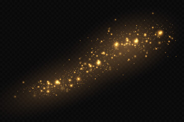 Poster - Glittering particles of fairy dust. dust particle sparkling glitter. background.Glowing light effect with glitter particles isolated.