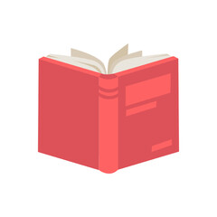 Aufkleber - Textbook or journal with hardcover, isolated book for reading on leisure or studying in university or school. Isolated publication with open pages. Vector in flat style
