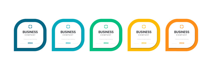 Poster - badge certification with modern shape design. business infographic with 5 options or steps.