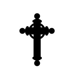 Christian Cross. Halloween spooky vampire defense cross design vector