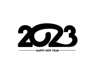 Happy New Year 2023 Text Typography Design Patter, Vector illustration.