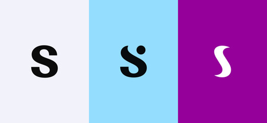 Leinwandbilder - Set of letter S minimal logo icon design template elements