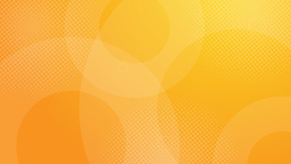 abstract orange background with circular shapes and halftone composition. vector illustration