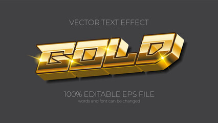 Poster - Gold editable text effect style, EPS editable text effect
