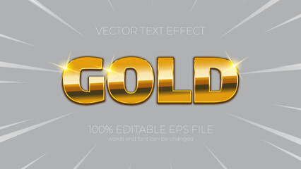 Poster - Gold editable text effect style, EPS editable text effect