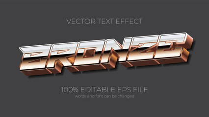 Poster - bronze editable text effect style, EPS editable bronze text effect
