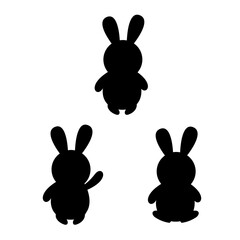 Wall Mural - Set of bunnies, bunny silhouette. Vector illustration.