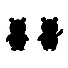 Wall Mural - Set of silhouette bear. Vector illustration.