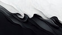 Black And White 4k Texture. Minimal Clean Modern Wallpaper. Perfect Background With Abstract Fluid Shapes.