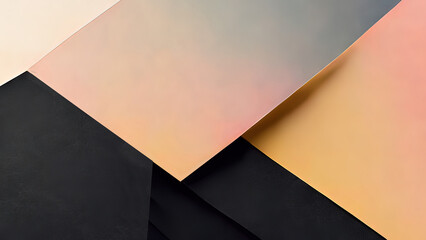 Wall Mural - Polygonal shapes, web design, 4k wallpaper. Colorful pastel colors with black, random geometric shapes. Ideal for web illustration. Clean modern.