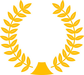  Golden laurel wreath heraldic emblem