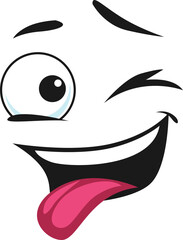 emoticon winking eye showing tongue isolated emoji