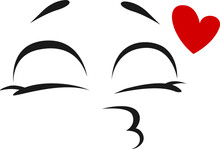 Emoticon Blowing Kiss Isolated Kissing Emoji Face