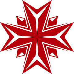 Canvas Print - Red cross, religion symbol isolated