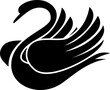 Swan waterbird isolated black silhouette