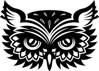 Sticker - Owl totem silhouette vector illustration