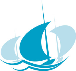 Wall Mural - Motorboat or yacht, yachting sport logo
