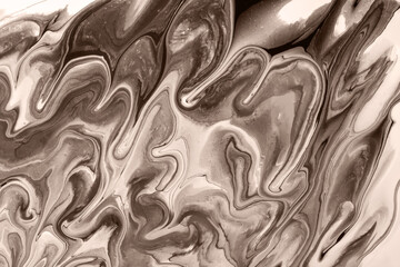 Wall Mural - abstract fluid art background bark brown and beige colors. liquid marble. acrylic painting with grad