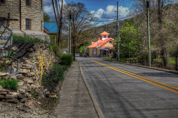 Eureka Springs and North Arkansas Railroad Depot Eureka Springs Arkansas  North Arkansas Railroad built this depot in 1913, now restored and used as a tourist railroad.  