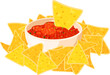 Mexican nachos chips and chili salsa food
