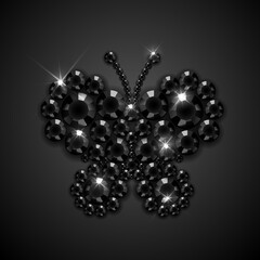 Wall Mural - Black diamond butterfly - eps10 realistic vector of a butterfly decor