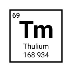 Wall Mural - Thulium chemistry element periodic table icon sign.