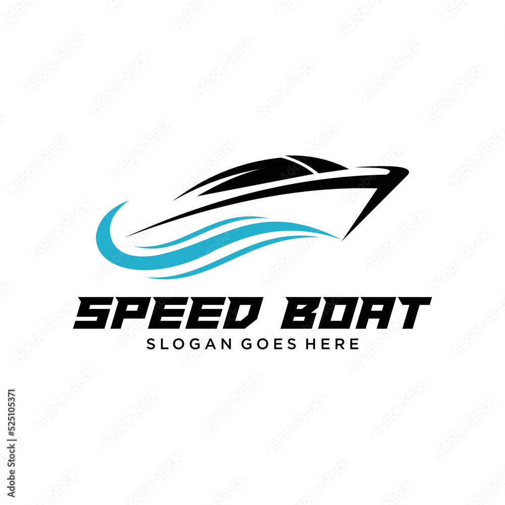 Speed Boat Logo Design Stock Vector | Adobe Stock